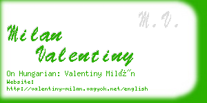 milan valentiny business card